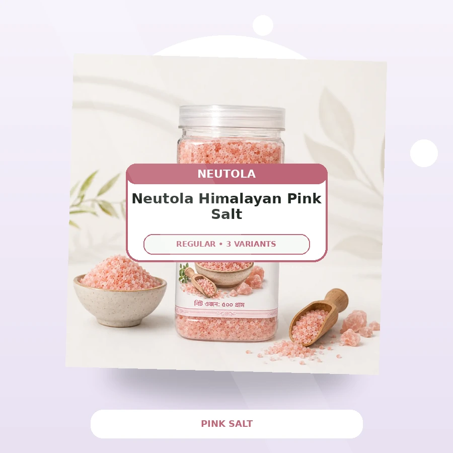 Neutola Pink Salt 500g Jar containing fine pink salt granules